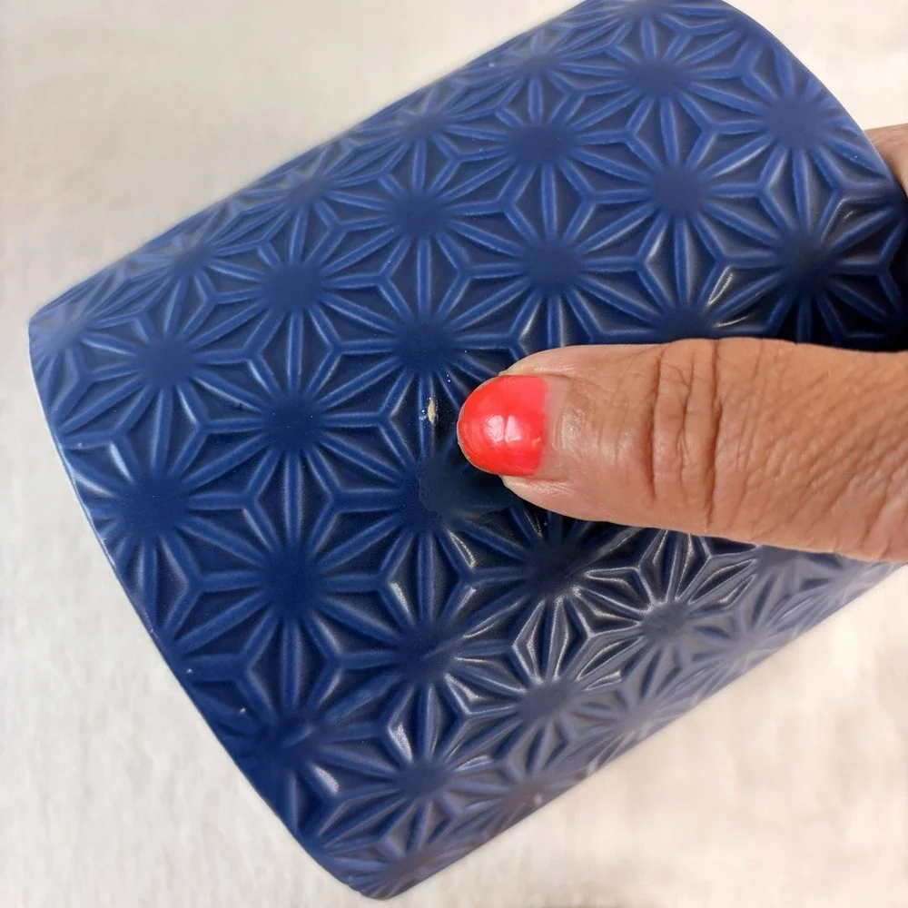 Cobalt Blue Ceramic Kitchen Canister Bamboo Lid 5